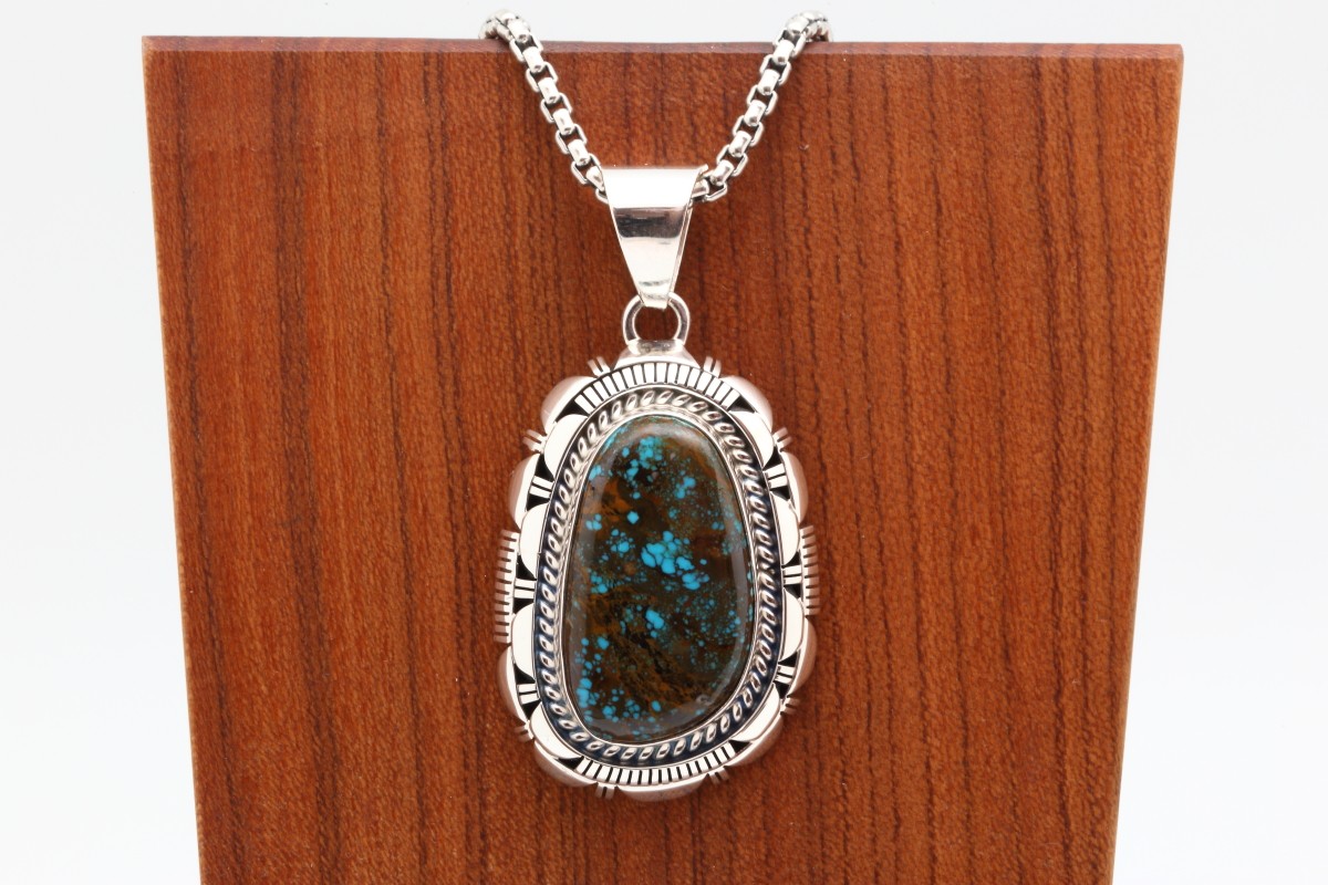 Navajo Bisbee Turquoise Pendant