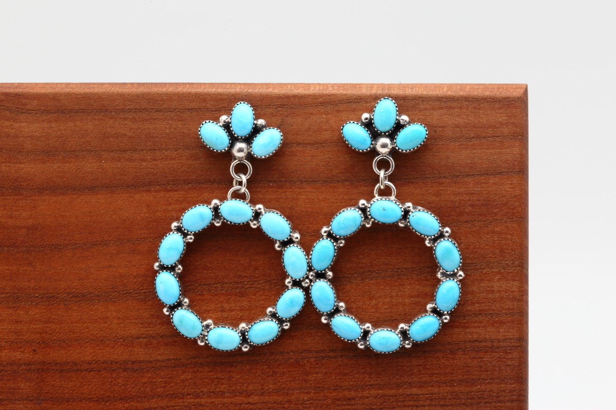 Zuni Sleeping Beauty Turquoise Earrings