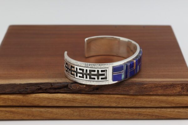 Navajo Lapis Inlay Bracelet - Image 3
