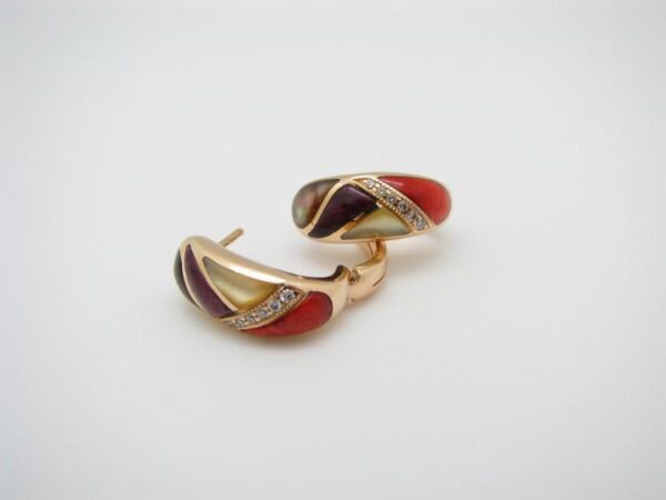 Kabana 14k Gold Multistone Hoop Earrings - Image 2