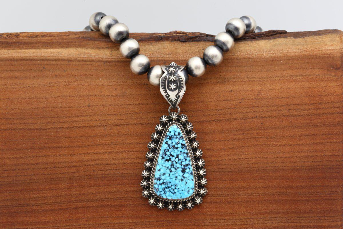 Navajo Birds Eye Kingman Turquoise Pendant