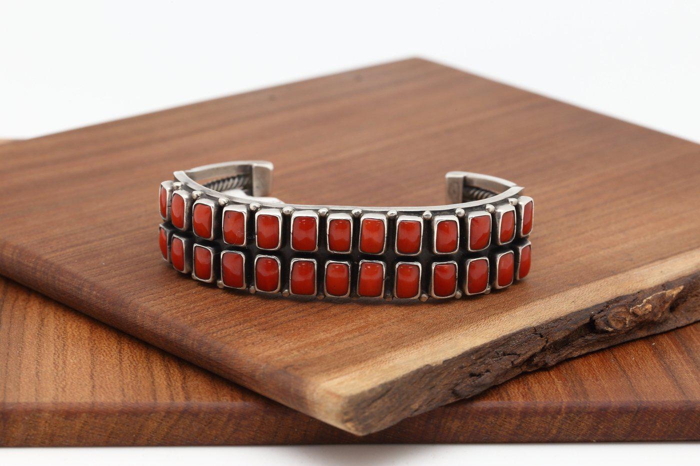 Zuni Double Row Coral Bracelet