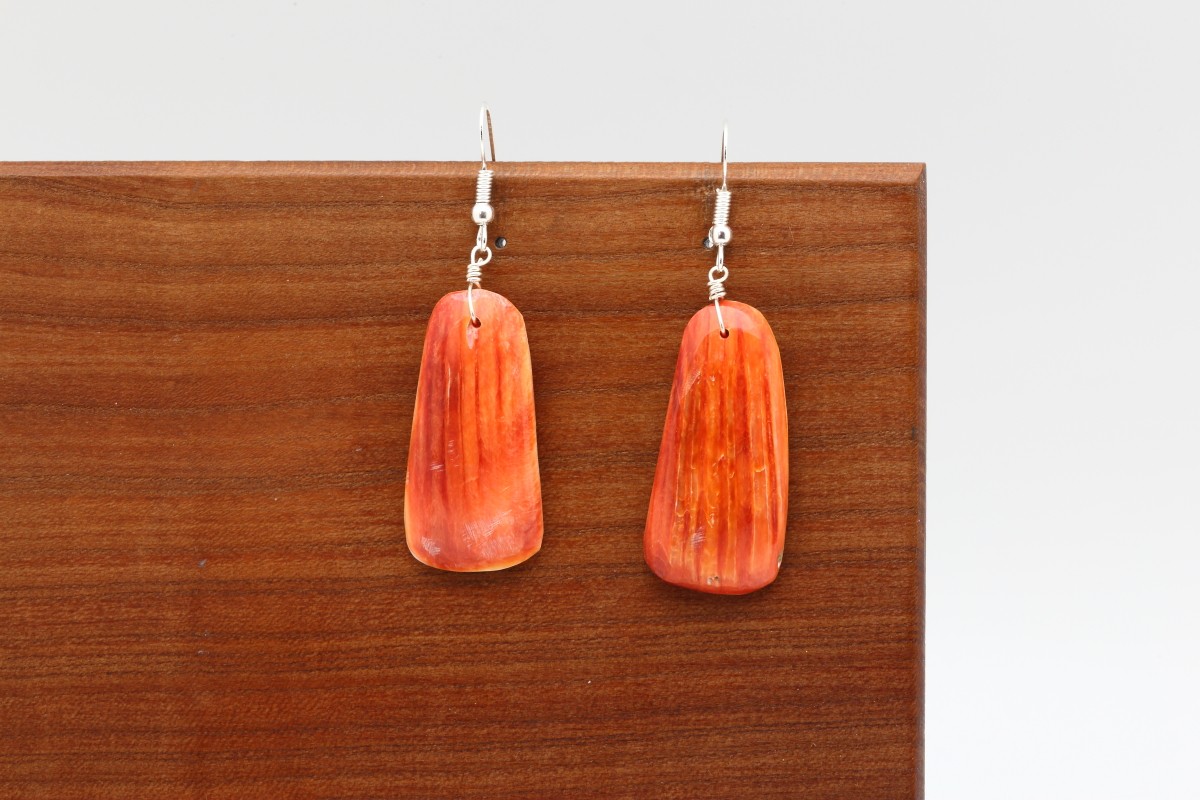 Santo Domingo Spiny Oyster Slab Earrings
